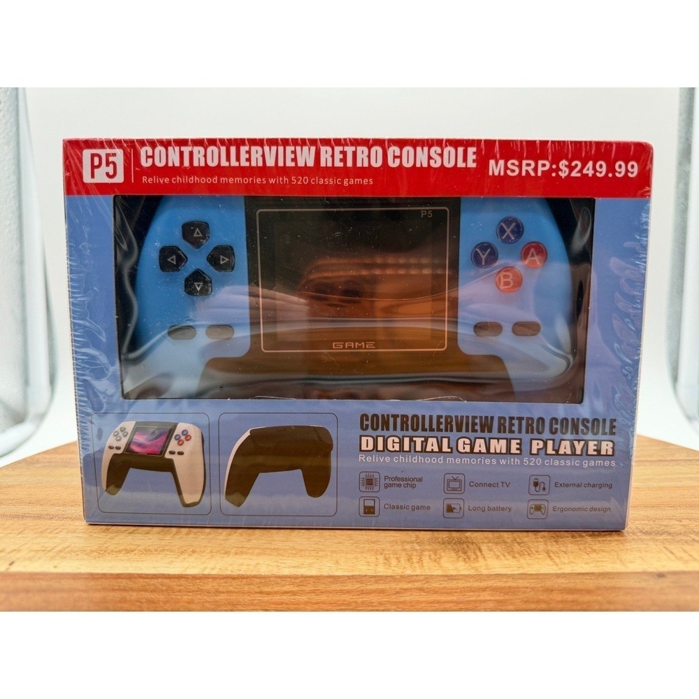 P5 Blue Controllerview Retro Console Digital Game Player Handheld 520 Games